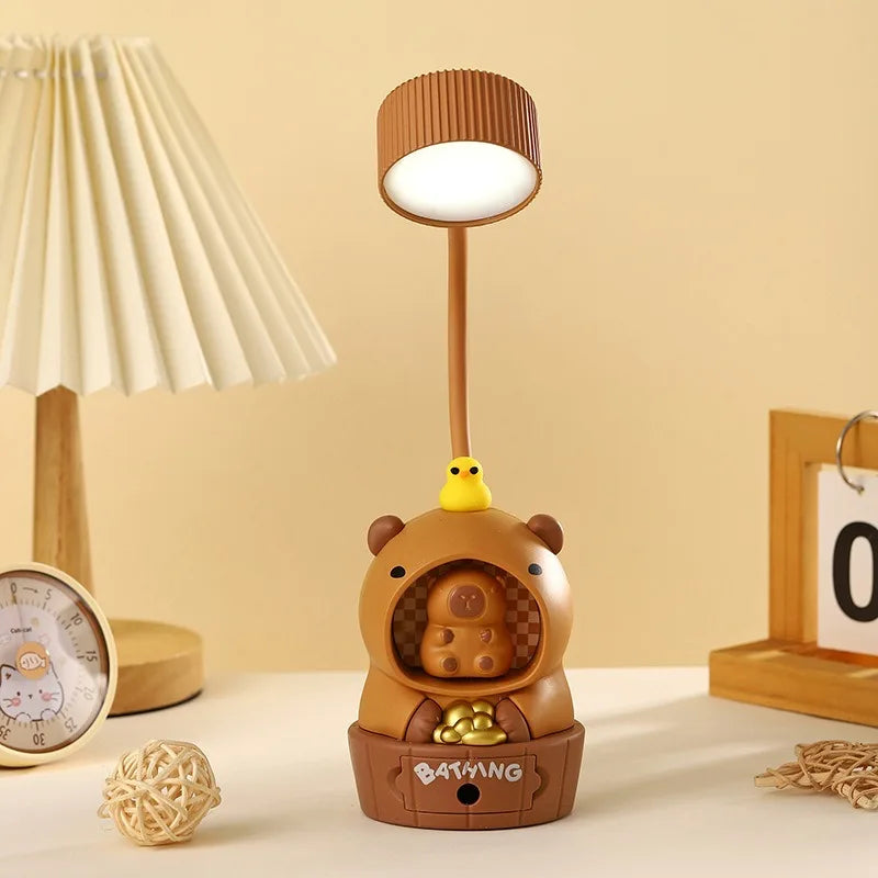 Cute Creative USB Rechargeable LED Desk Lamp Pencil Sharpener Design Eye Protection Night Light for Students Bedside Table Lamp