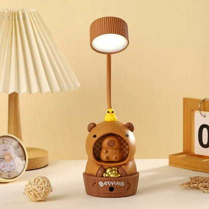 Cute Creative USB Rechargeable LED Desk Lamp Pencil Sharpener Design Eye Protection Night Light for Students Bedside Table Lamp