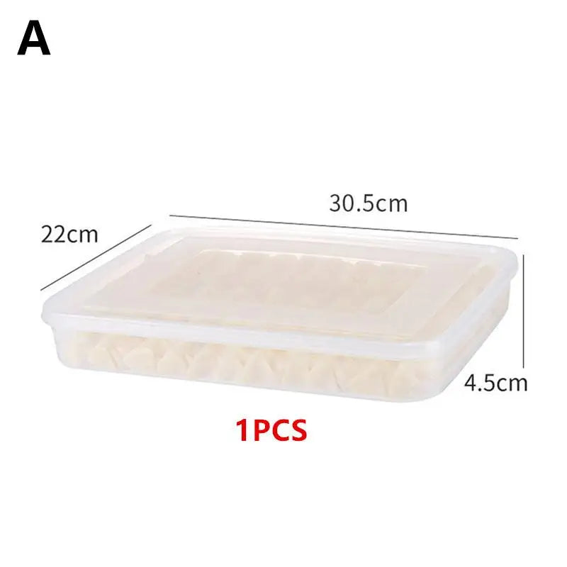 【Winter4】Kitchen Storage Box Refrigerator Organizer Transparent Food Containers Tray For Dumpling Fruits Vegetables Meat Cake
