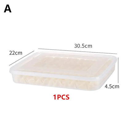 【Winter4】Kitchen Storage Box Refrigerator Organizer Transparent Food Containers Tray For Dumpling Fruits Vegetables Meat Cake