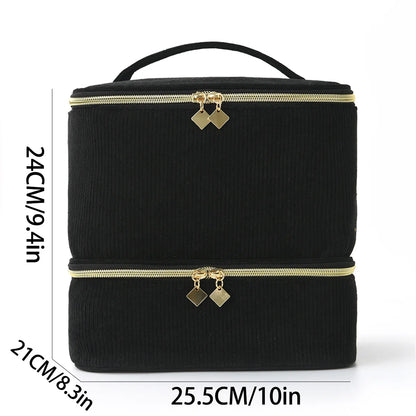 Nail Polish Storage Bag Essential Oil Bag Portable Cosmetic Nail Care Kit Nail Care Tool Storage Box Double Layer 30 Compartment