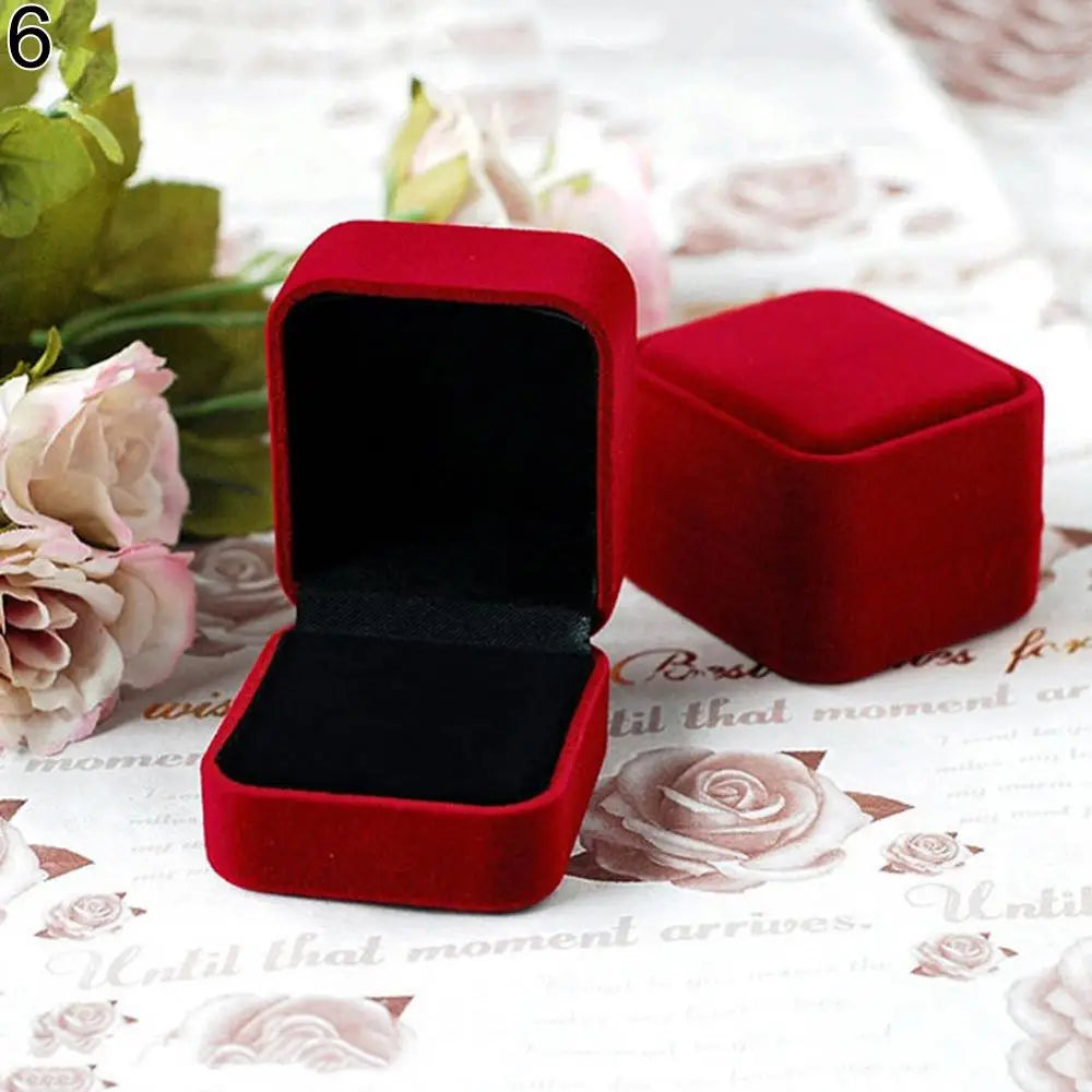 Jewelry Box Earring Ring Display Storage Organizer Square Lid Open Box Case Gift Ring Box Wedding Marry Gifts