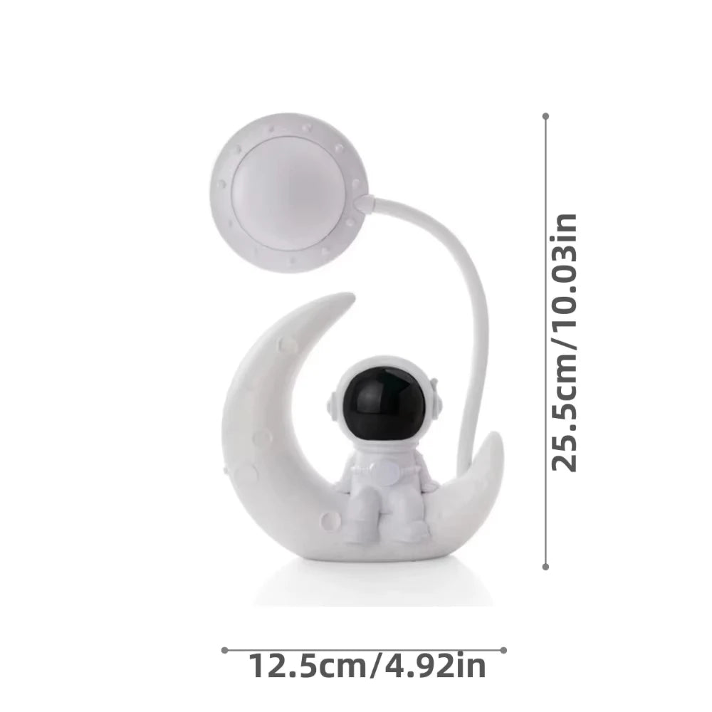 Creative Moon Astronaut Nightlight LED Table Reading Lamp Rechargeable Small Desk Lamp For Bedroom Decoration Study