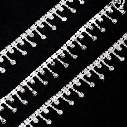 Ducrystal 40-90CMYard Glitter Crystal Pendant Trim Chain Glass Rhinestone Crystal Tassels Claw Chain DIY ,Garment,Shoes,Dress