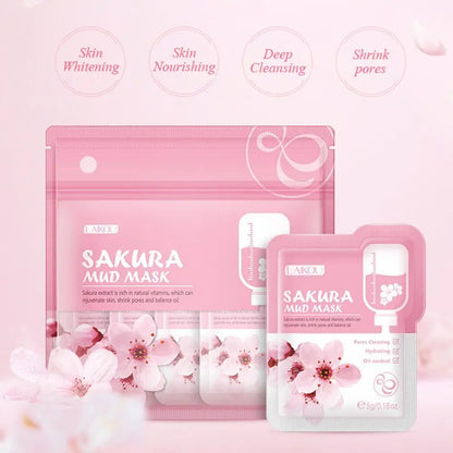 Sakura Skin Care Set Face Cream Serum Toner Facial Cleanser Sunscreen Eye Cream Face Skin Care Set Product Gift Daily Skin Care