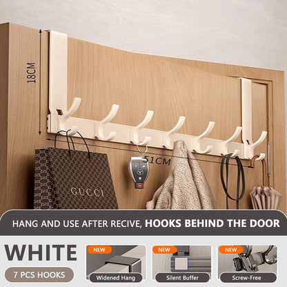 Door Behind Hooks Storage Wall Hanging Bag Clothes  Hook Punch-free Hanger Bedroom Organizer Bathroom Kitchen Accessory