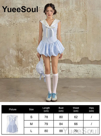 Blue Mini Dress Summer Sleeveless Slim Sexy Women Dresses 2025 New Sweet Cute Evening Party Casual High Street Y2K Dress