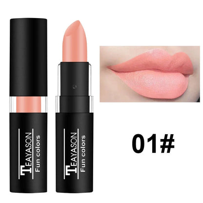 12 Colors Matte Nude Clay Lipstick Vampire Makeup Punk Black Lip Gloss Dark Paint Stick Durable Waterproof Lasting Cosmetics
