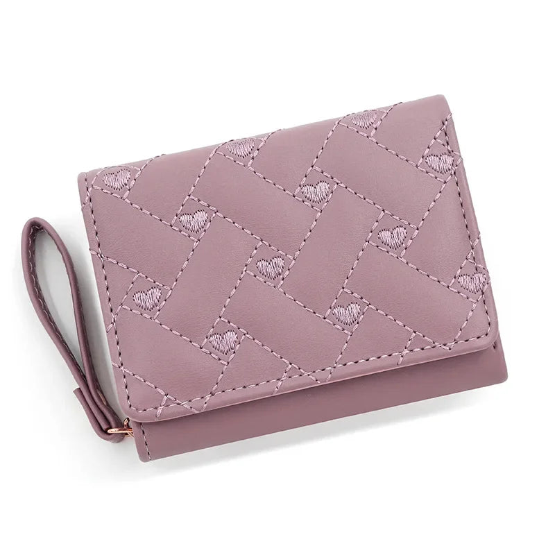 Women's Luxury Designer Pink Kawaii Coin Purse Small Leather Wallet for Ladies