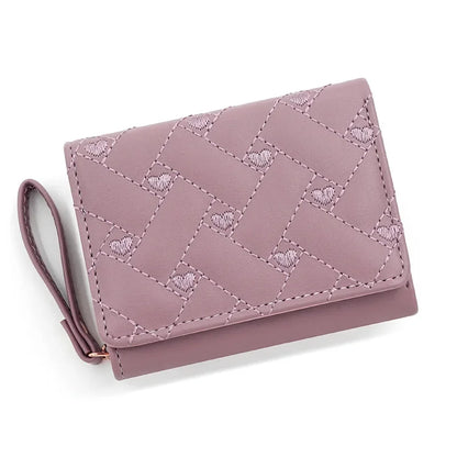 Women's Luxury Designer Pink Kawaii Coin Purse Small Leather Wallet for Ladies