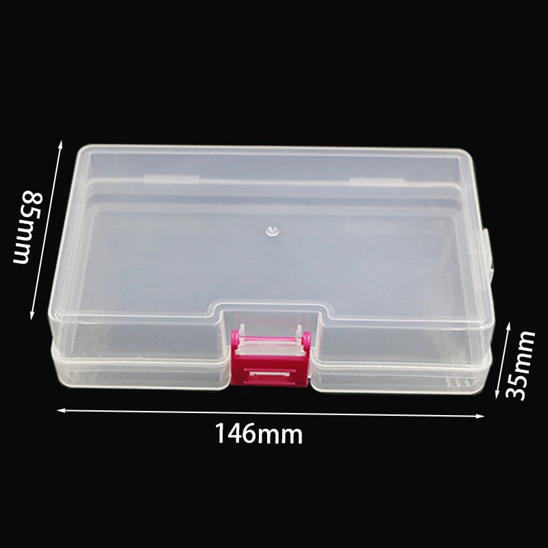 Clear Plastic Jewelry Storage Box Organizer - Empty Rectangle Container for Earrings Beads Rings - 14.6x8.5x3.5cm Portable Case