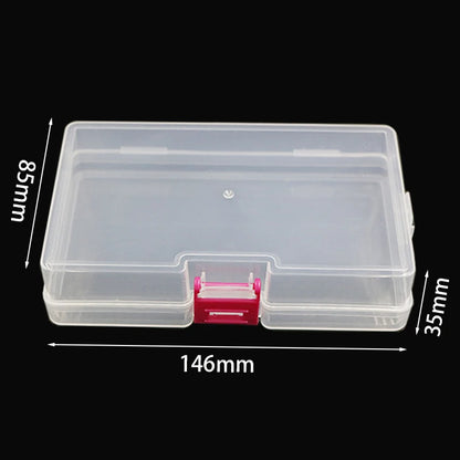 Clear Plastic Jewelry Storage Box Organizer - Empty Rectangle Container for Earrings Beads Rings - 14.6x8.5x3.5cm Portable Case
