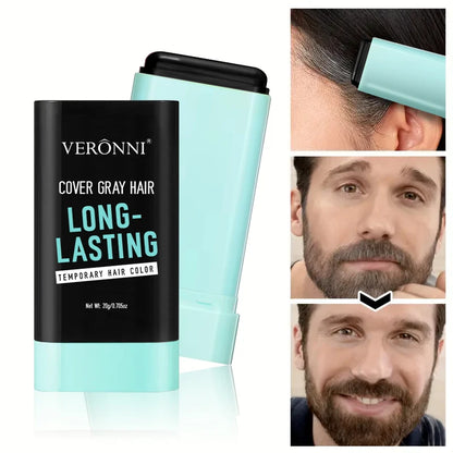 20g Portable Touch-Up Hair Stick,Temporary Hair Dye Stick - Quick Gray Coverage With Applicator Brush,Lasting Beard Color Sticks