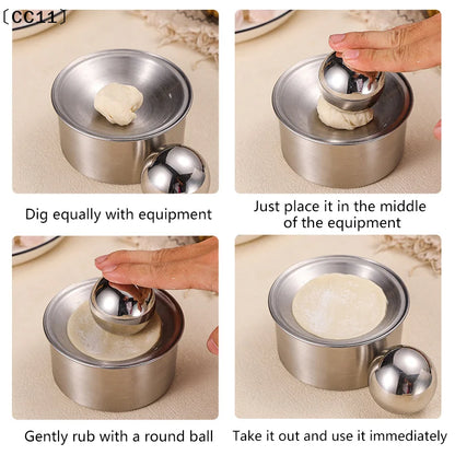 Stainless Steel Dumpling Maker Dough Presser Round Mold For Dumpling Pie Rolling Tool Quick Noodle Wrapper Baking  Gadget〔CC11〕