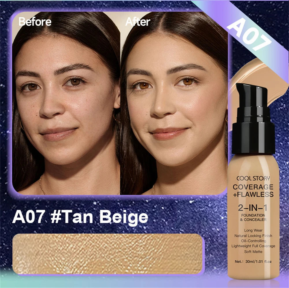 10 Color Lasting Face Foundation Cream Oil-Control Matte BB Cream Liquid Full Coverage Waterproof Hydrating Brighten Concealer