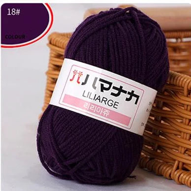 25G Milk Sweet Soft Baby Cotton Knitting Wool Thick Fiber Yarn Velvet Hand Threads for Knitting Wool Crochet Yarn for DIY Sweate