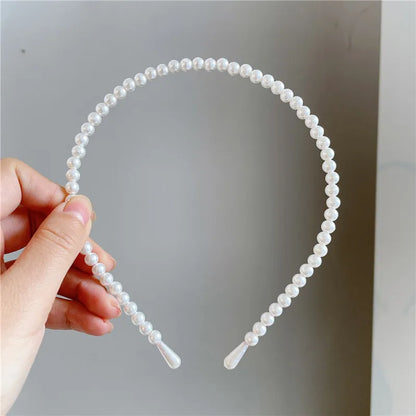 VAGZEB Fashion Full Pearl Hairbands Elastic Flower Women Hair Hoop Bands Headband Bezel Girls Hair Accessories Headdress