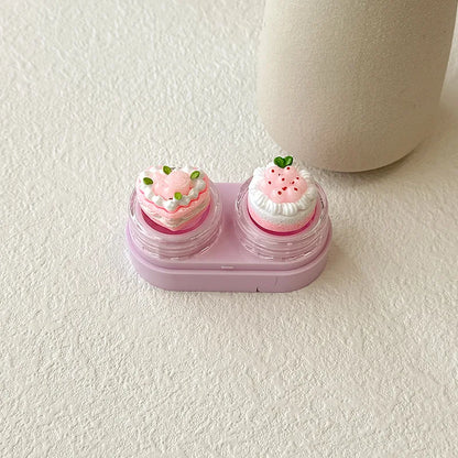 KLASSNUM Portable Cute Cartoon Contact Lens Case Drawer Design Color Contact Lenses Box Container Storage Case Travel Accessory