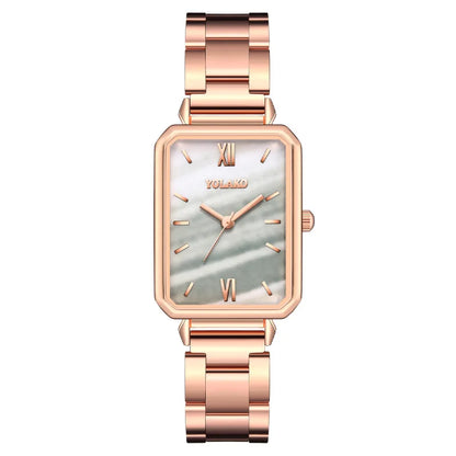 Women's Fashion Square Green Classic Wrist Retro Small Wristwatch Casual Quartz Watch For Lady