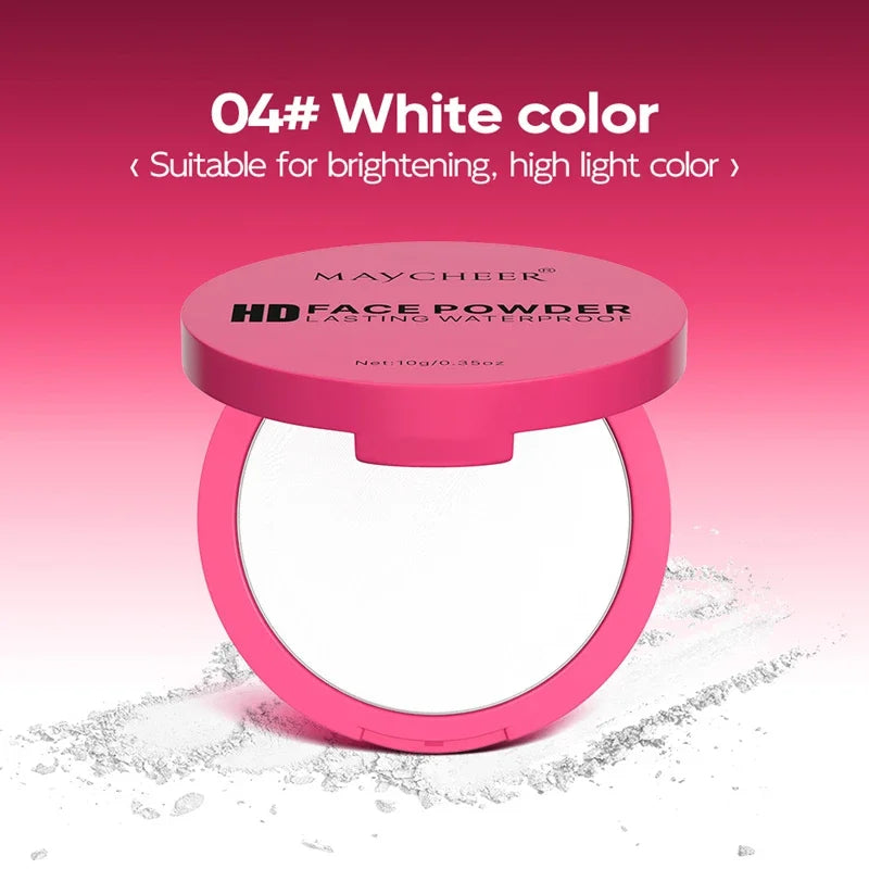 6 Color Natural Matte Pressed Powder Oil Control Brighten Whitening Face Base Foundation Compact Concealer Makeup Cosmetics