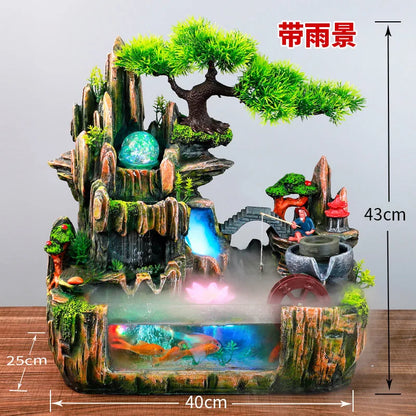 Mini Aquarium For Desktop Small Fish Tank With Waterfall Pump Home Office Decoration
