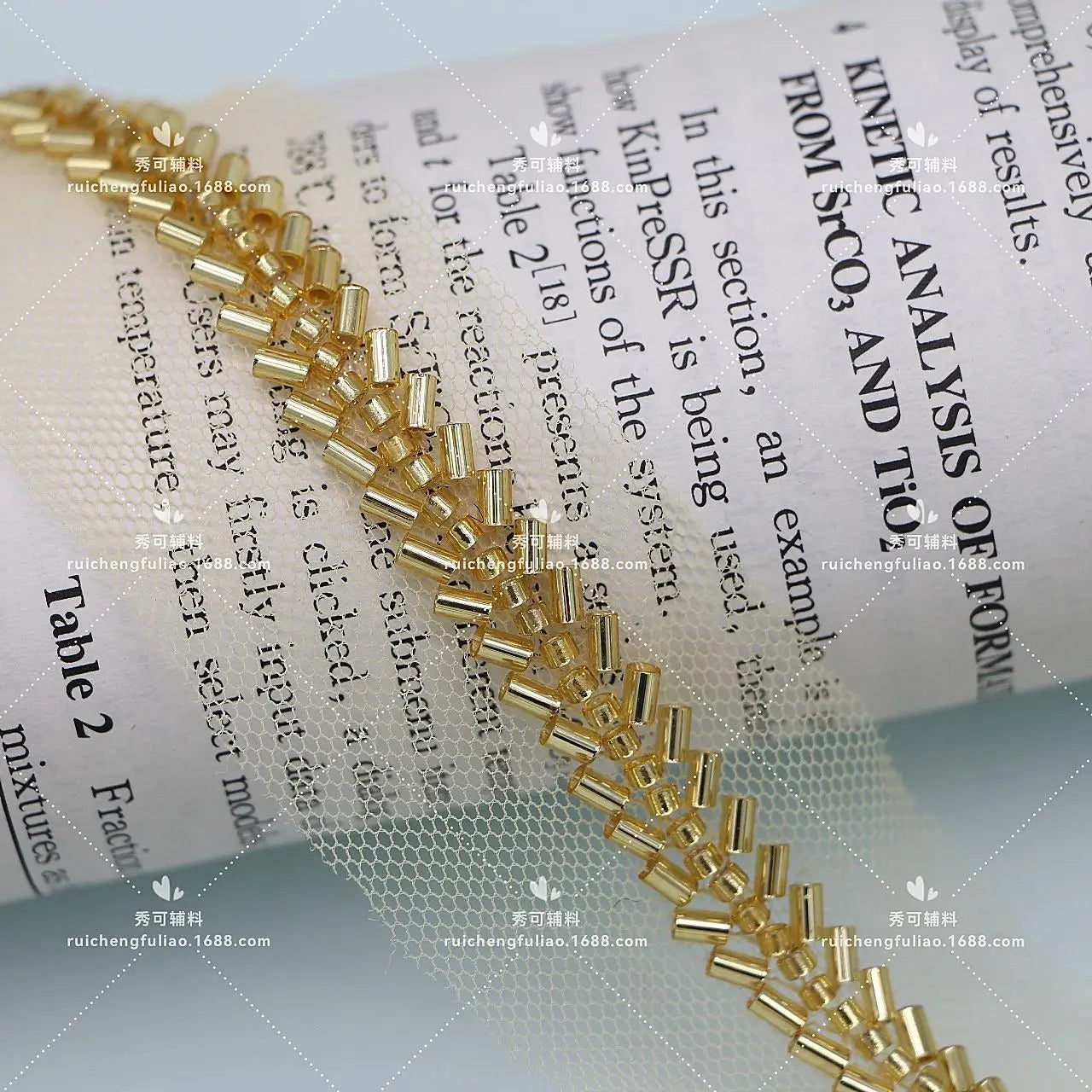 90cm Pearl Beaded Lace Trim Ribbon Garment Decoration Applique Trimming Gold Sequin Tape DIY Sewing Fabric Material Accessories
