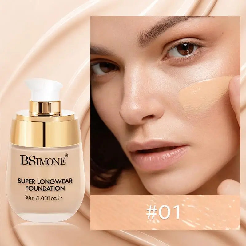 BSIMONE 30ml Liquid Foundation, Moisturizing And Long-Lasting, Natural Finish For Bright, Even Skin Tone