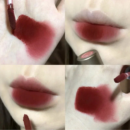Dark Brown Matte Velvet Lip Gloss Waterproof Liquid Lipstick Nude Brown Lips Tint Mud Makeup Latte Coffee Lip Glaze Cosmetics