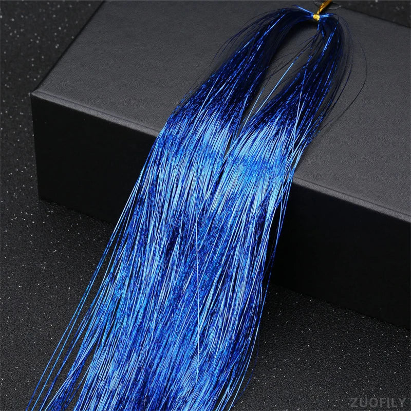 Sparkle Shiny Hair Tinsel Rainbow Strands Dazzles Women Hippie for Braiding Headdress False Hair Extensions Decor Glitter Strips