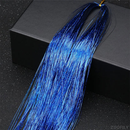 Sparkle Shiny Hair Tinsel Rainbow Strands Dazzles Women Hippie for Braiding Headdress False Hair Extensions Decor Glitter Strips