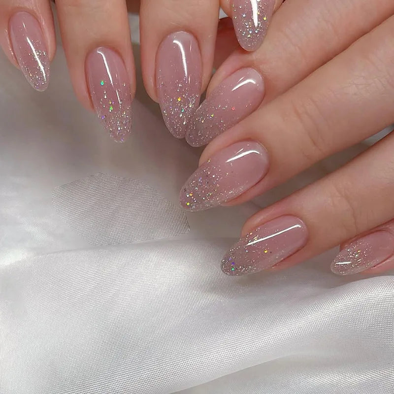 Wholesale Price Press On Nails Ballerina Medium Coffin False Nails French Tip Nails Manicure Stick On Nails Acrylic Fake Nails