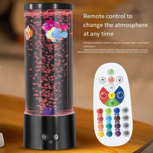 LED fish Lamp Ambient Night Light Remote Control Color Changing Decorative Lights USB Aquarium Birthday Gift For Children