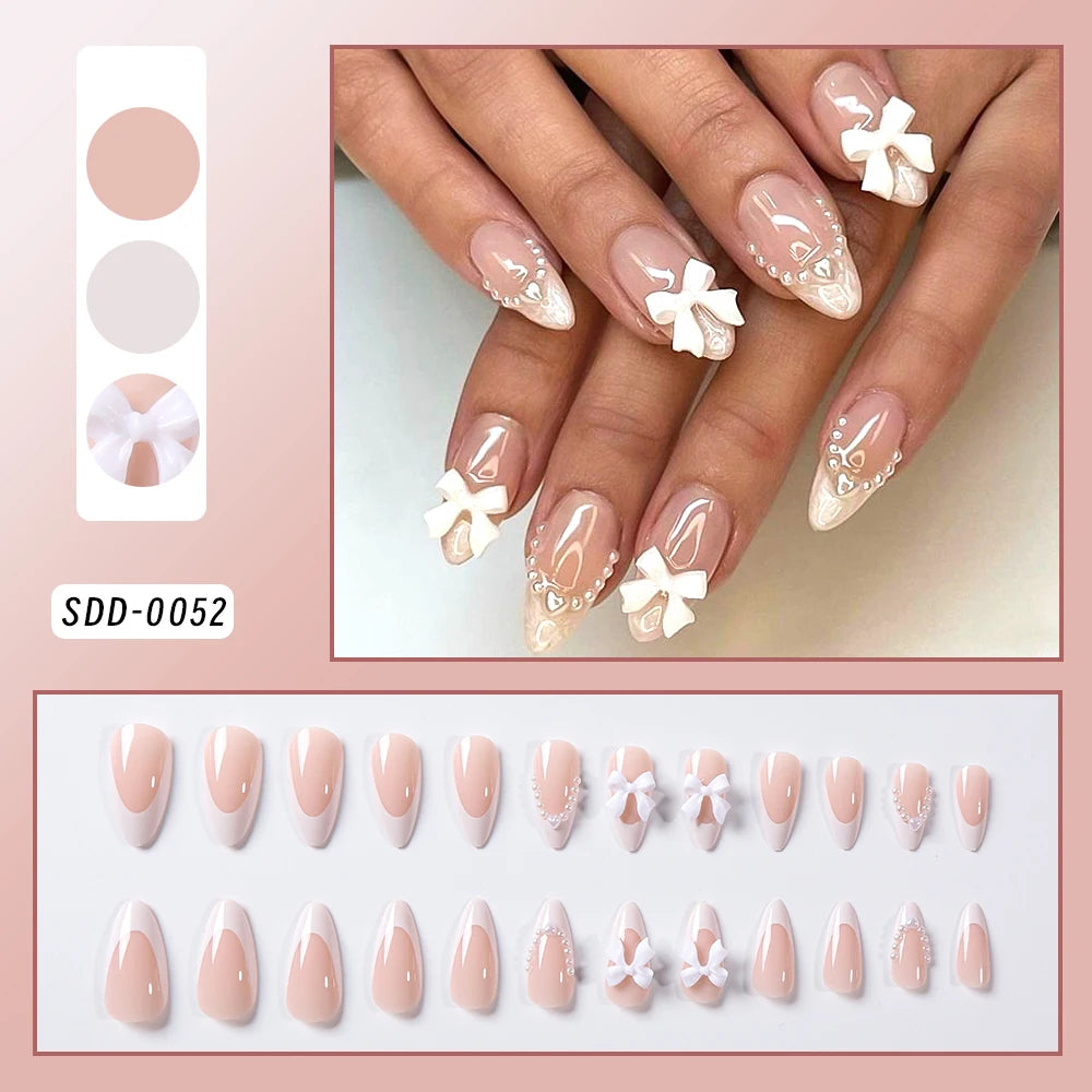 24pcs/box Luxury Pink Long Coffin Fake Nails Y2K Moon Star Rhinestones Press On Nails Handmade Full Cover Reusable False Nails