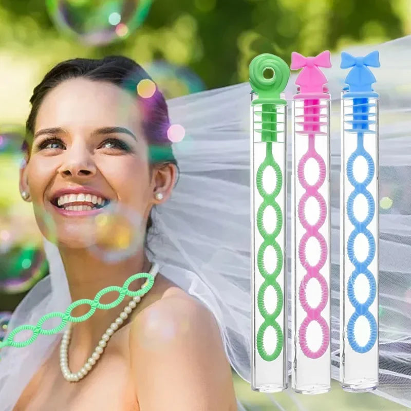 100/10PCS Colorful Bubble Soap Bottles 5 Holes Wand Tube Bubble Empty Soap Bottles Tube Wedding Gifts Birthday Party Decoration