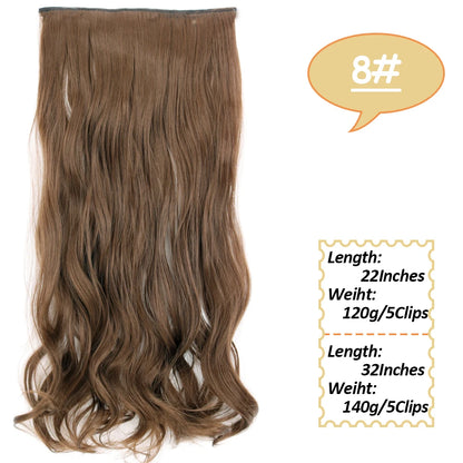 NICESY Synthetic Long Wavy 5 Clips Hair Extensions 22Inch/32Inch Clip On Hair Extensions High Tempreture Fake For Women