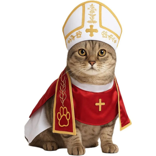 Pope Hat Costume for Cat/Dog Mini Craft Costume Good Feel and Elastic Comfortable and Durable Garments are Washable