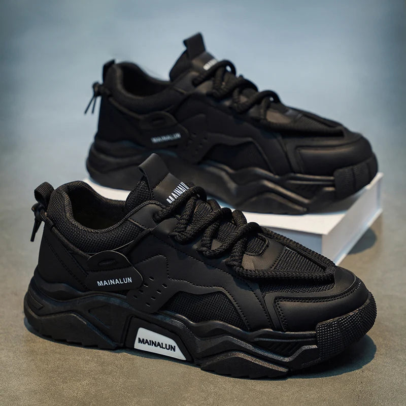 Breathable men's sports shoes, road running shoes, suitable for all seasons, outdoor hiking men's shoes. Thick-soled shoes, dail