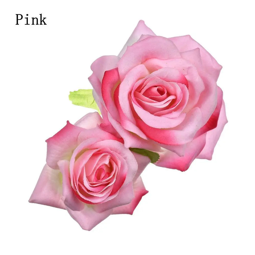 Fashion Festival Elegant Bridesmaid Hair Jewelry Bridal Flower Hair Clip Double Rose Hairpin Wedding Accessories