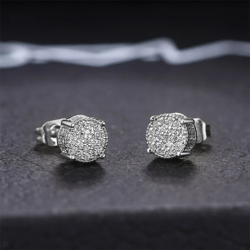 2026 Dainty Small Round CZ Stud Earrings for Women Simple and Elegant Daily Wear Ear Piercing Accessories Statement Jewelry