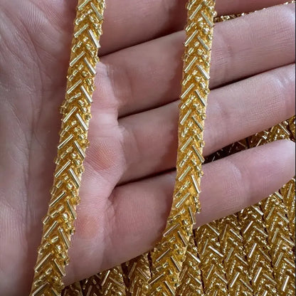 90cm Pearl Beaded Lace Trim Ribbon Garment Decoration Applique Trimming Gold Sequin Tape DIY Sewing Fabric Material Accessories