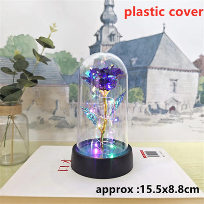 LED Galaxy Three Rose Artificial Flowers, Wedding Decoration, Creative Valentine'S Day and Mother'S Day Gift without Battery 1Pc