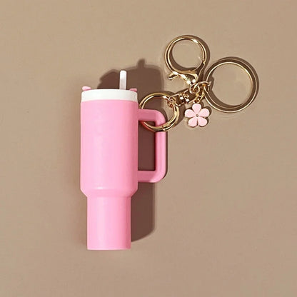 Mini Stanley Cup Keychain Creative Coin Chapstick Storage Box Accessories Key Holder Backpack Tumbler Handle Decoration