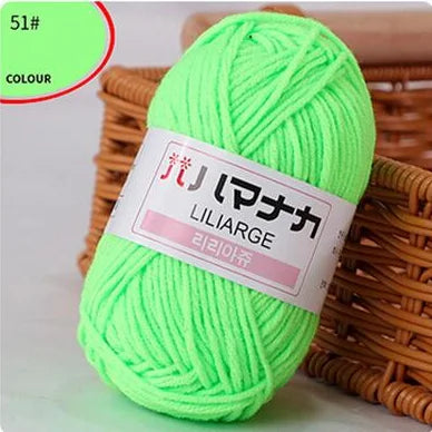 25G Milk Sweet Soft Baby Cotton Knitting Wool Thick Fiber Yarn Velvet Hand Threads for Knitting Wool Crochet Yarn for DIY Sweate