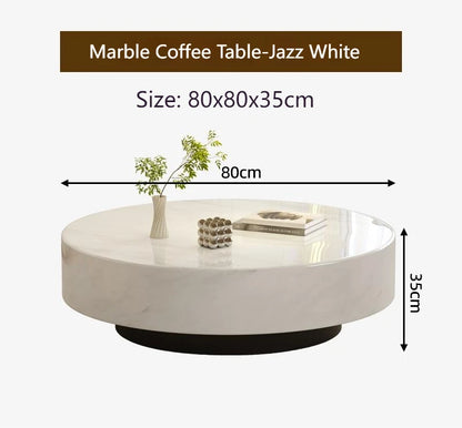 Italian Minimalist Round Marble Nesting Tables Set - Luxury  Coffee Tables for Small/Large Living Room, Space-Smart Centerpiece