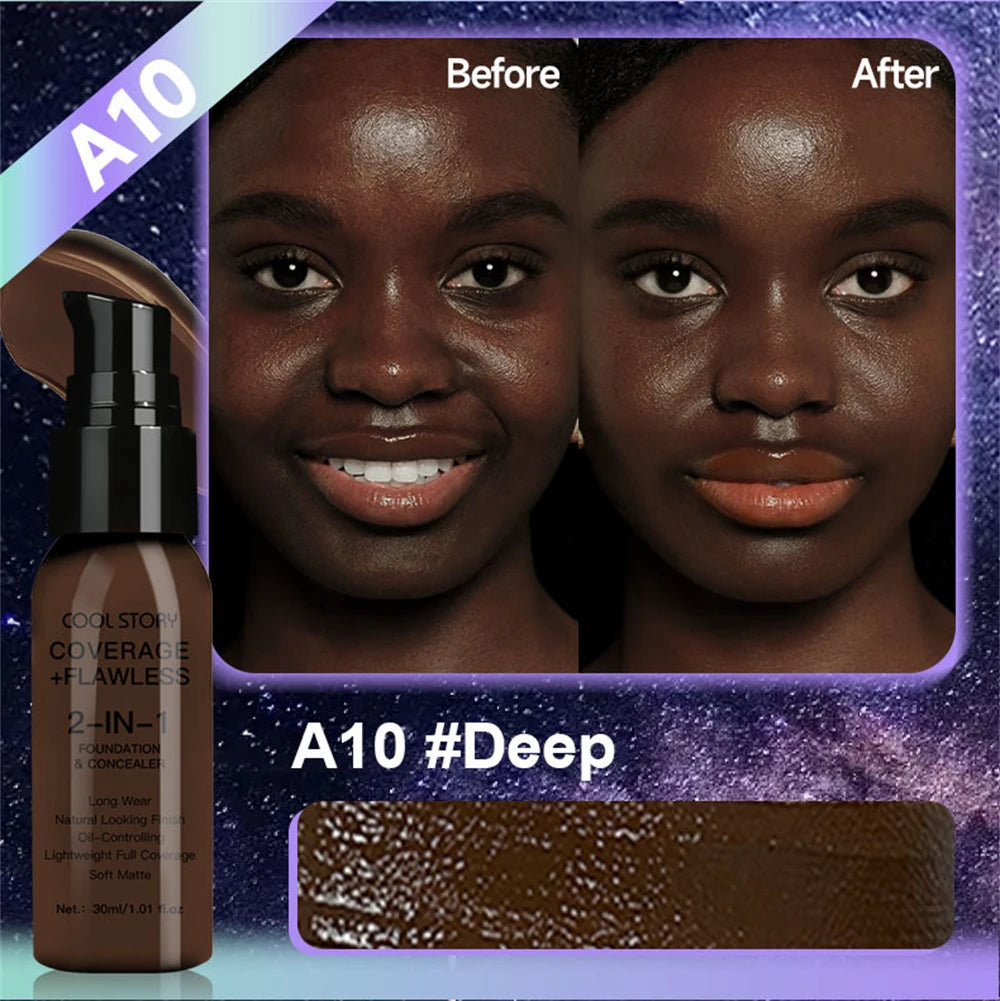 10 Color Lasting Face Foundation Cream Oil-Control Matte BB Cream Liquid Full Coverage Waterproof Hydrating Brighten Concealer