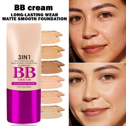 3 In 1 Multi-Function Base Make-UP Liquid Fundation Brighten &Smooth BB Cream Breathable Oil Control Poreless Skin Concealer