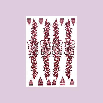 Waterproof Henna Tattoo Stickers for Women Flower Instant Fake Tattoo for Hand Temporary Tattoos for Wedding Party Festival