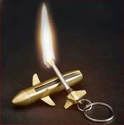 New Gold Bar Design Metal Pendant Lighter Open Flame Smoking Accessory for Outdoor Adventure Small Portable Lighting Tool