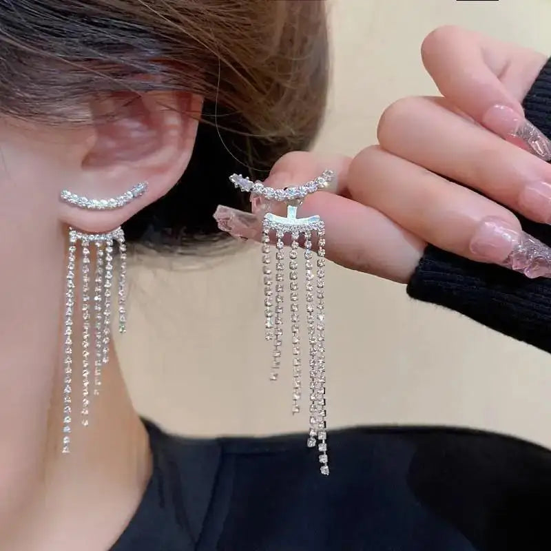 925 Silver Needle Korean Fashion Long Chain Tassel Earrings For Women Metal Earing Jewelry 2026 Trending Women's Drop Earrings