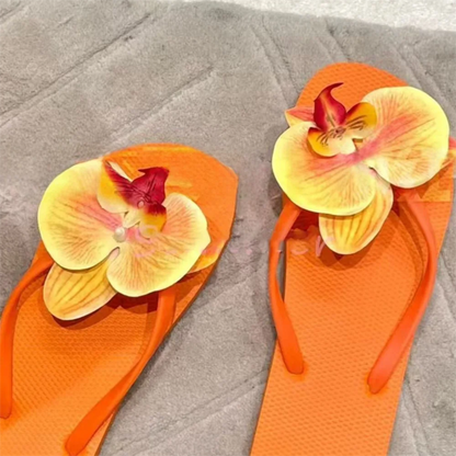1 Pair Simulation Coloful Thai Fairy Butterfly Flower Shoe Buckles Personalized Design Phalaenopsis Shoe Flower Sandals